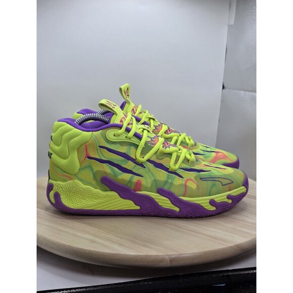 Puma LaMelo Ball MB.03 Spark Youth Size 7 379931-01 01 Of One Yellow Purple Read - Picture 3 of 9